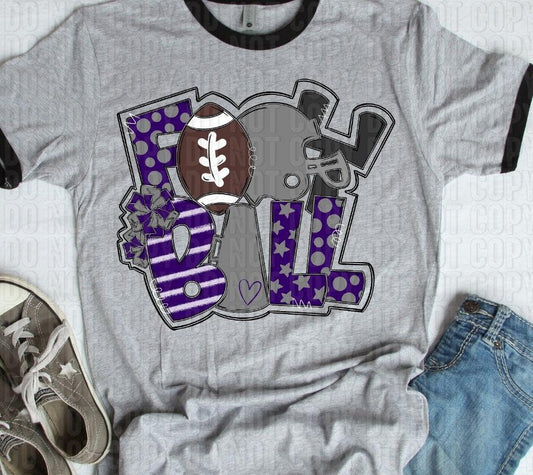 Football Purple Gray DTF Transfer