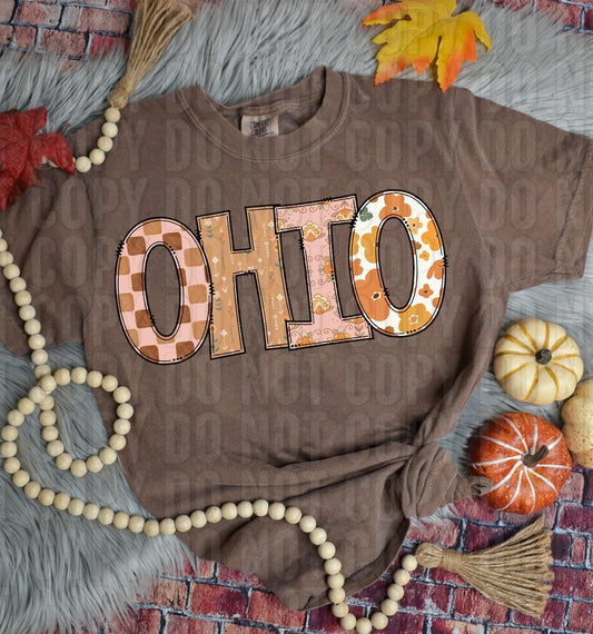 Ohio Fall Boho State DTF Transfer