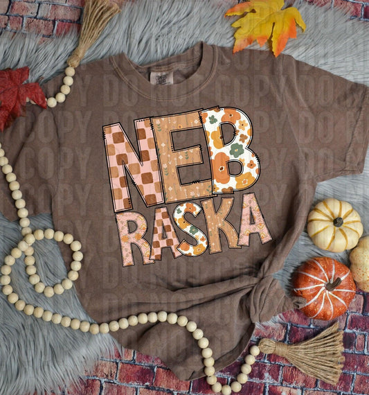 Nebraska Fall Boho State DTF Transfer