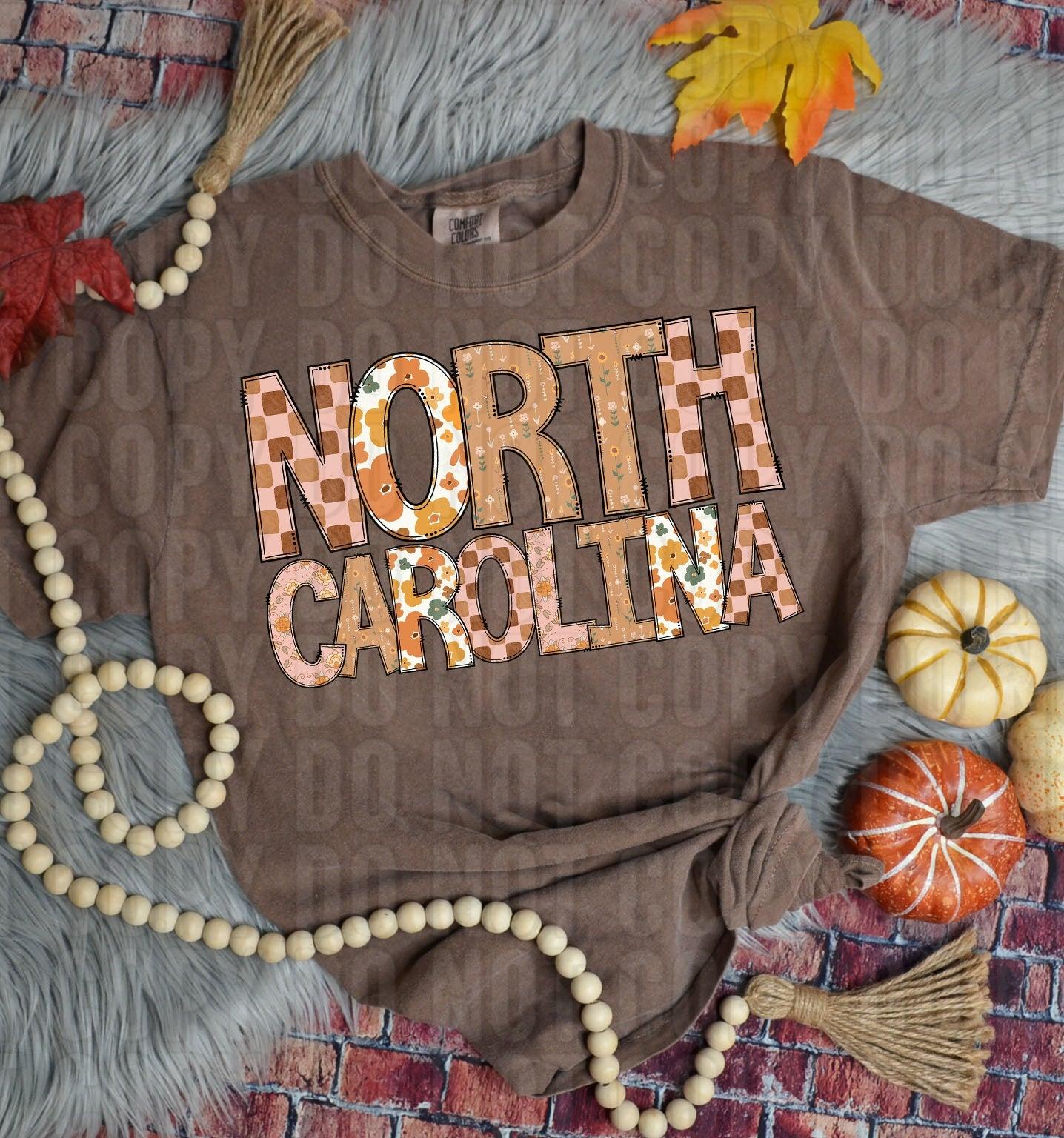 North Carolina Fall Boho State DTF Transfer