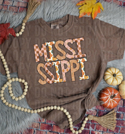 Mississippi Fall Boho State DTF Transfer