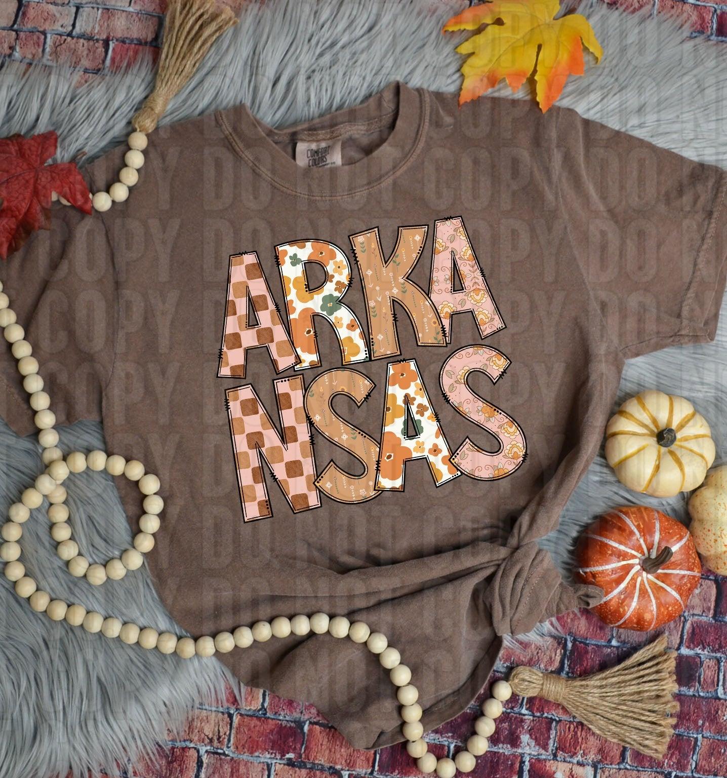 Arkansas Fall Boho State DTF Transfer
