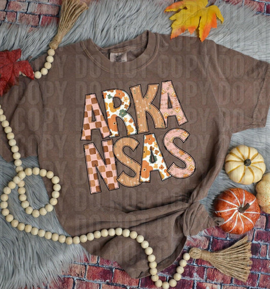 Arkansas Fall Boho State DTF Transfer