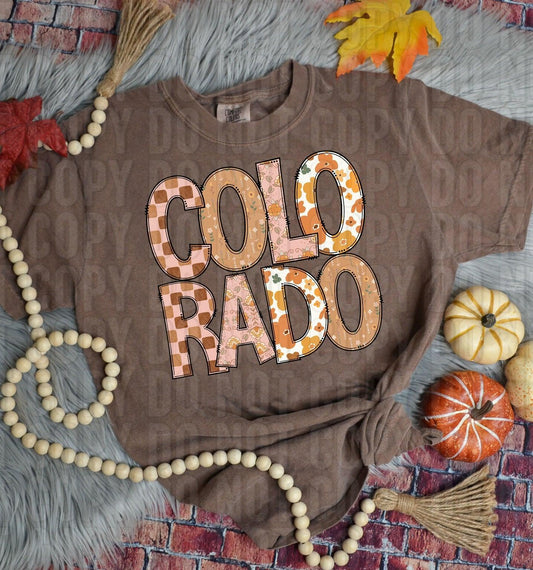 Colorado Fall Boho State DTF Transfer