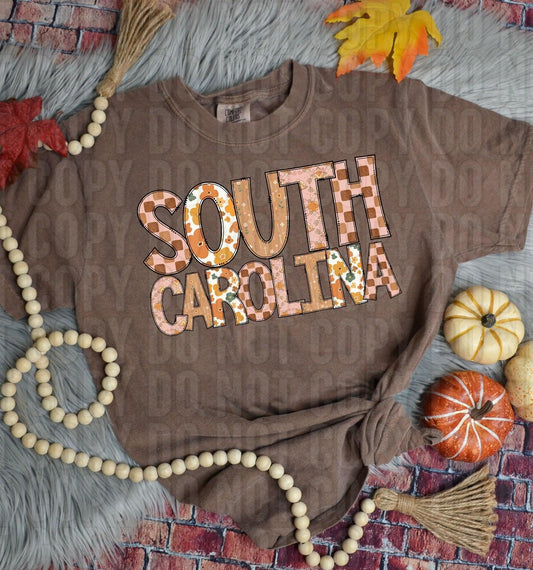 South Carolina Fall Boho State DTF Transfer
