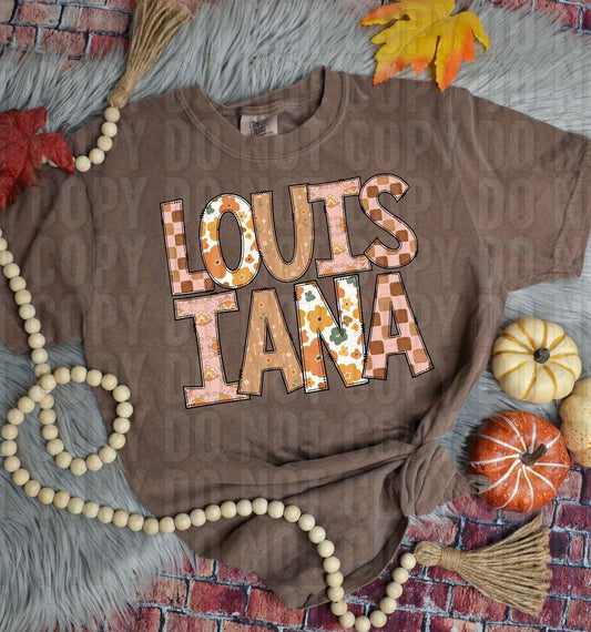 Louisiana Fall Boho State DTF Transfer