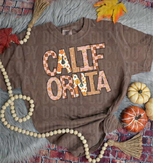 California Fall Boho State DTF Transfer