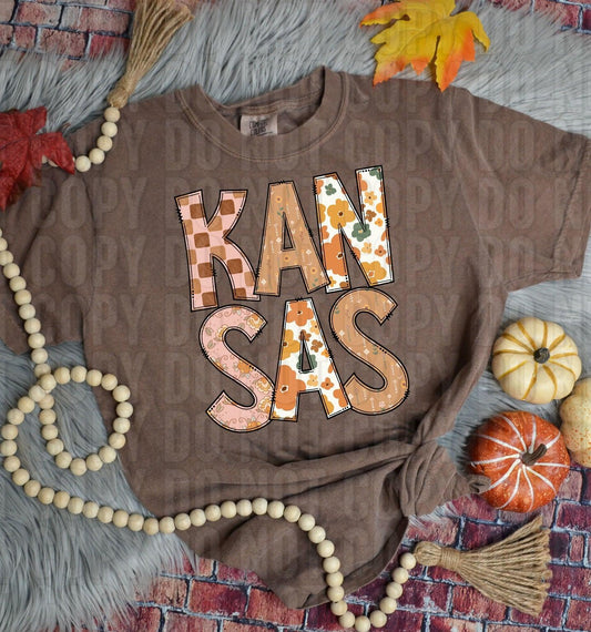 Kansas Fall Boho State DTF Transfer