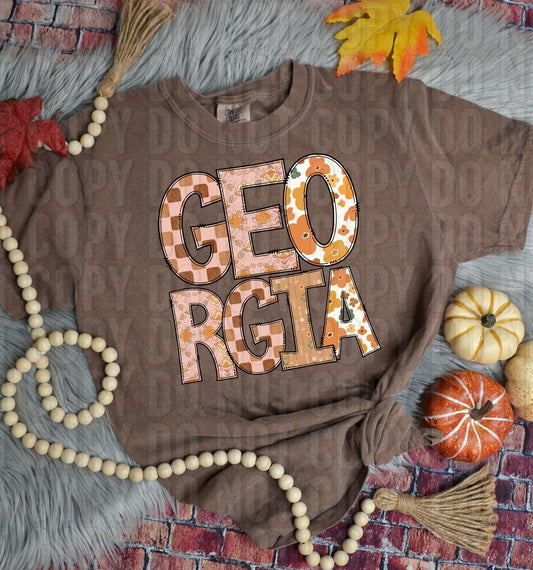 Georgia Fall Boho State DTF Transfer