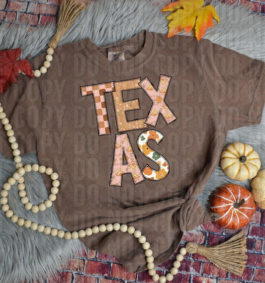 Texas Fall Boho State DTF Transfer