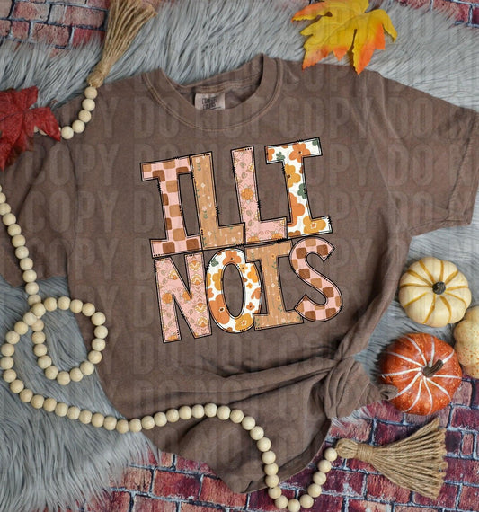 Illinois Fall Boho State DTF Transfer