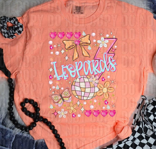 Leopards Preppy Disco Mascot DTF Transfer