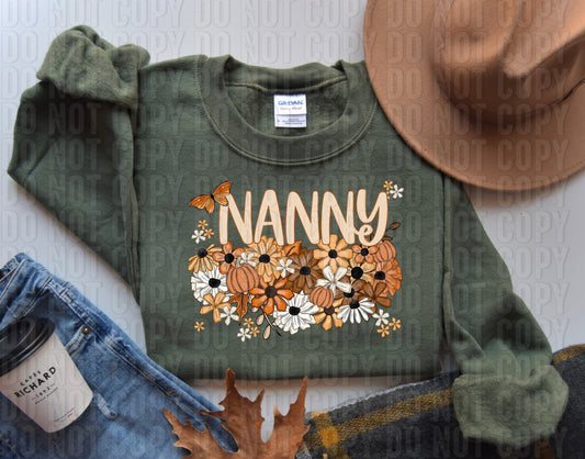 Nanny Fall Pumpkin Name DTF Transfer