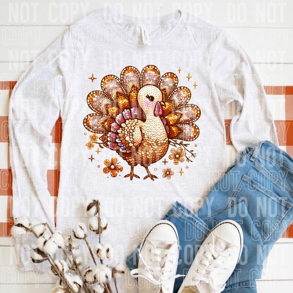 Sequined Girl Turkey DTF Transfer