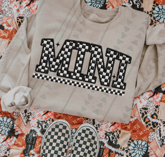 Mini Checkered Faux Embroidery DTF Transfer