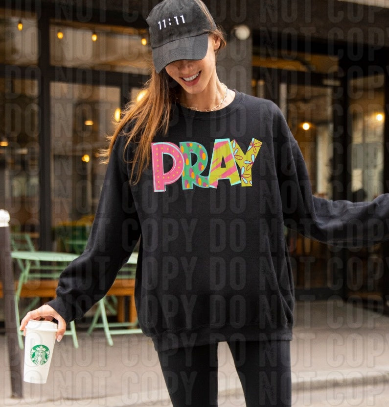 Pray Colorful DTF Transfer