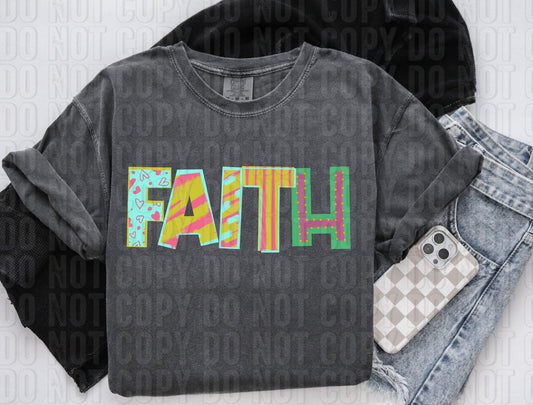 Faith Pattern Play Words DTF Transfer