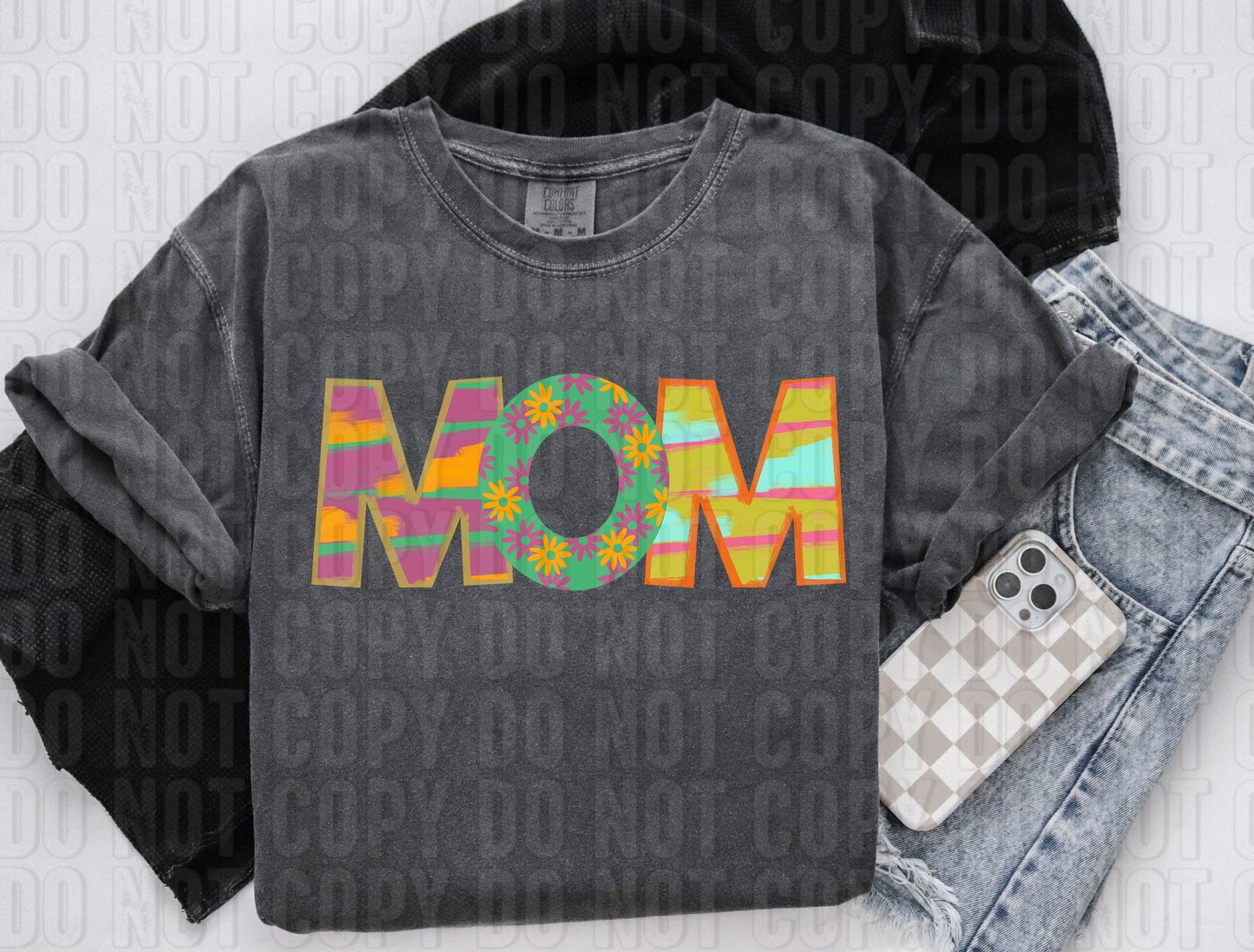 Mom Pattern Play Words DTF Transfer