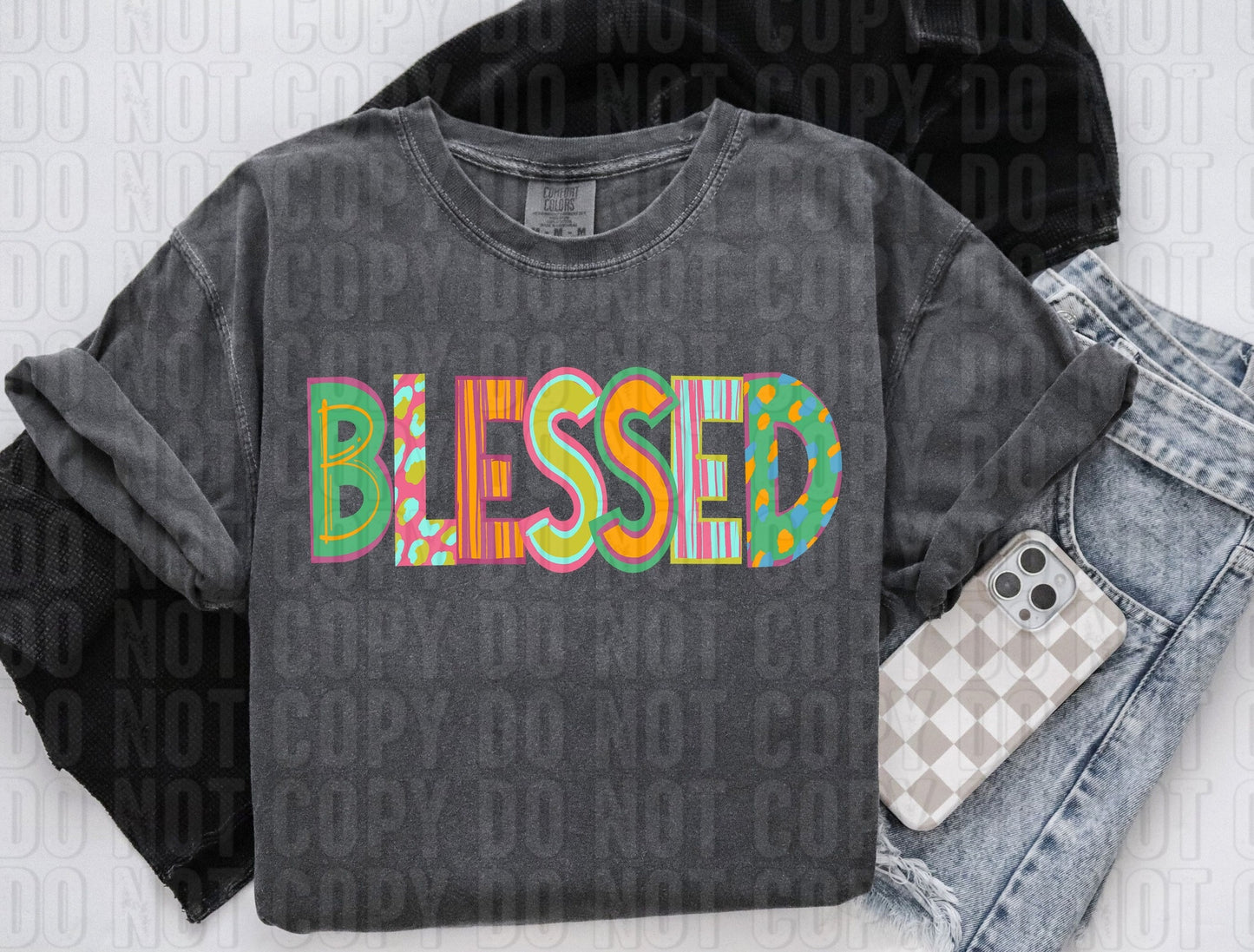 Blessed Pattern Play Words DTF Transfer