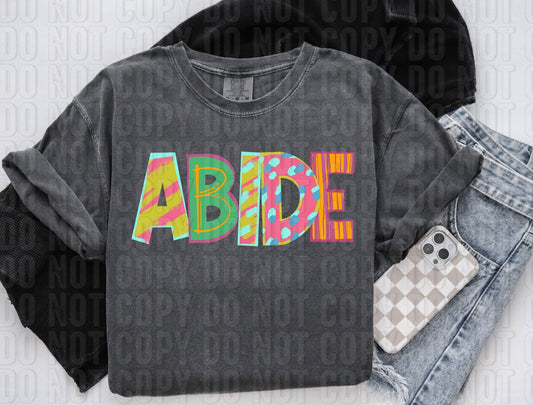 Abide Pattern Play Words DTF Transfer