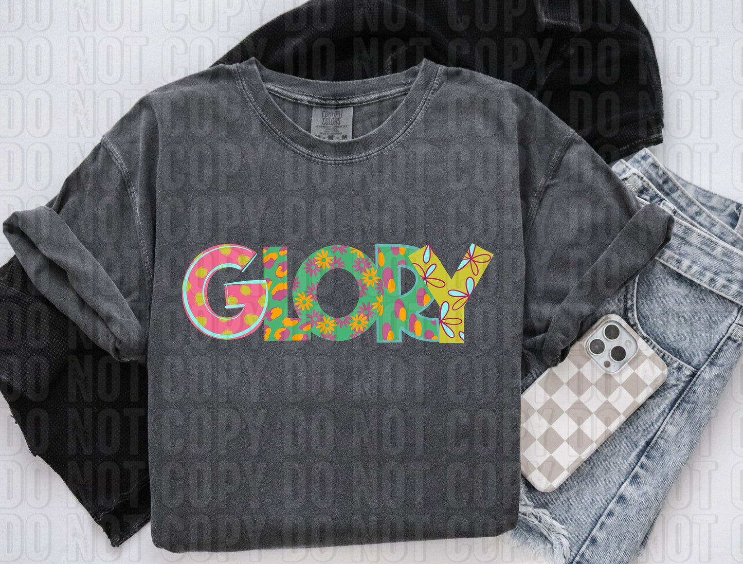 Glory Pattern Play Words DTF Transfer