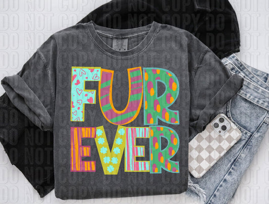 Furever Pattern Play Words DTF Transfer