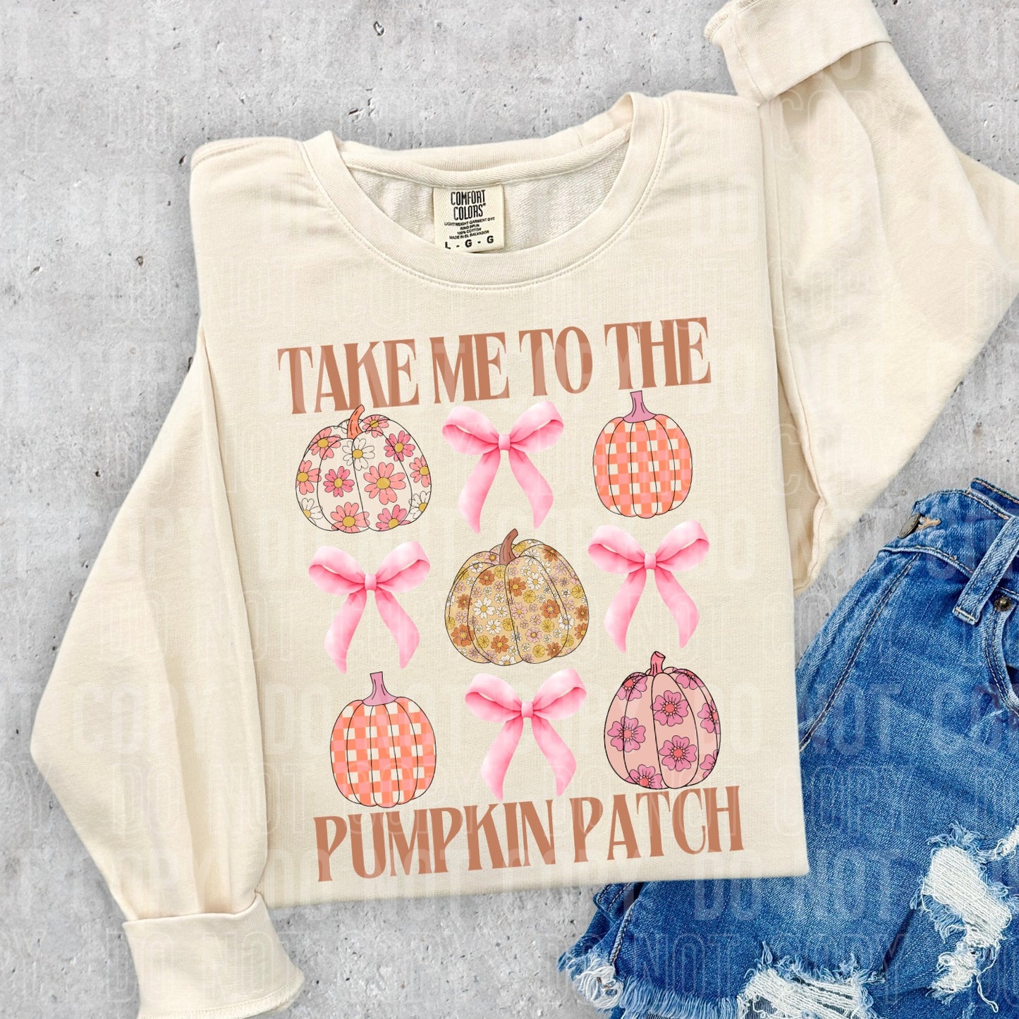 Take Me To The Pumpkin Patch Pink DTF Transfer