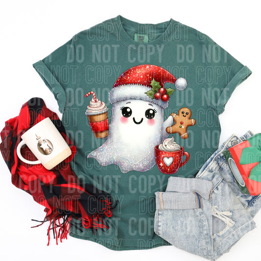 Cutesy Christmas Ghost DTF Transfer