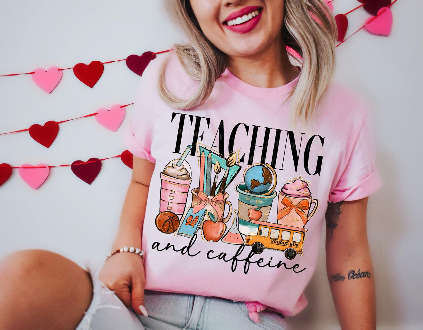 Teaching And Caffeine DTF Transfer