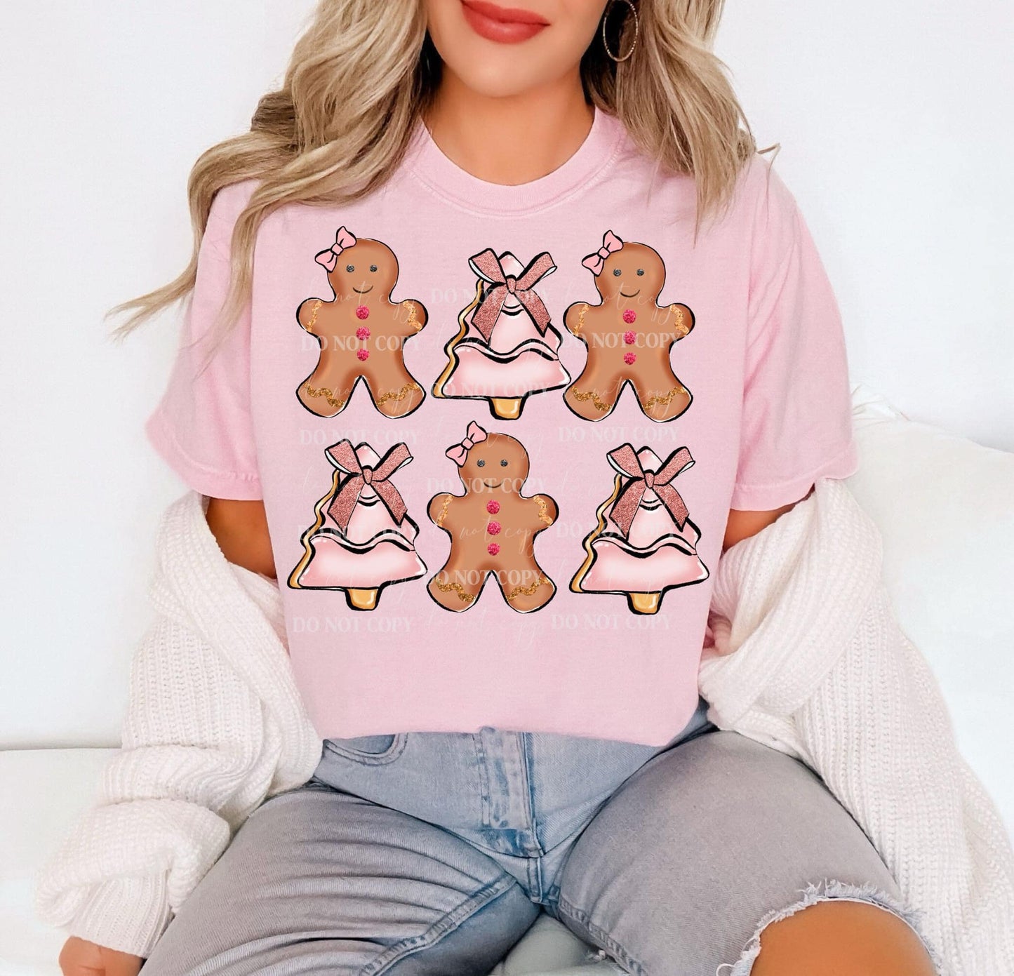 Pink Gingerbread Coquette Icons DTF Transfer