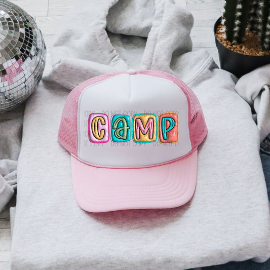 Camp 3D Inflatable Faux Hat Patch DTF Transfer