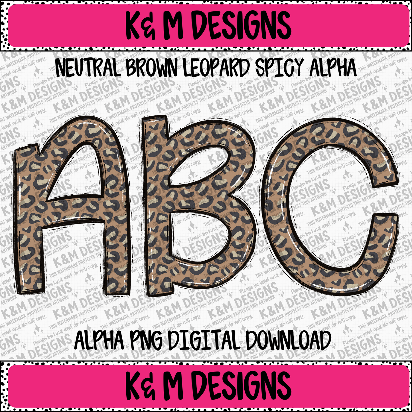 Neutral Brown Leopard Spicy Alpha PNG Set Digital Download
