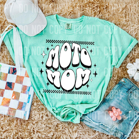 Moto Mom Checker DTF Transfer