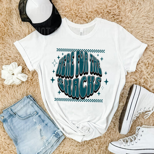 Here For The Snacks Checker Deep Turquoise DTF Transfer