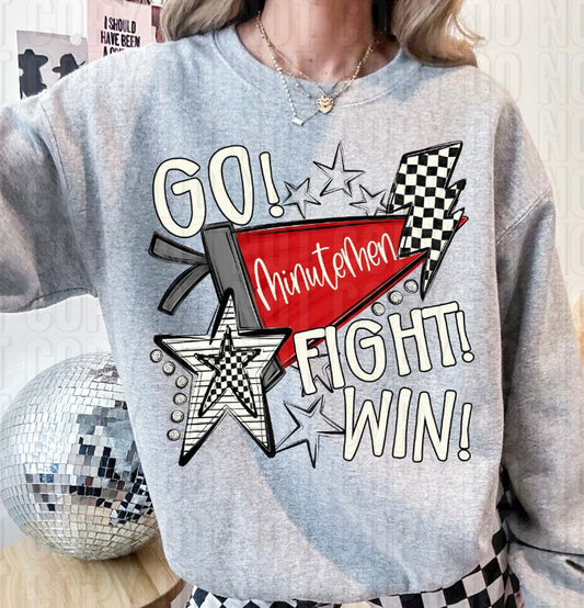 Go Fight Win Minutemen Red DTF Transfer