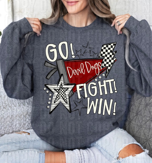 Go Fight Win Devil Dogs Maroon DTF Transfer