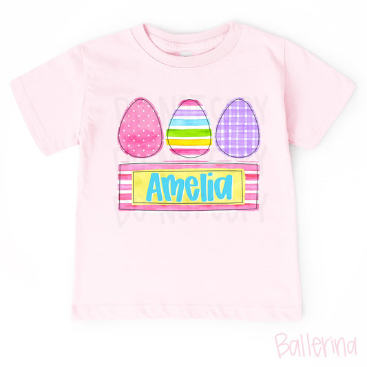 Easter Eggs (Girl) Custom/Name Personalized Name Plate DTF Transfer