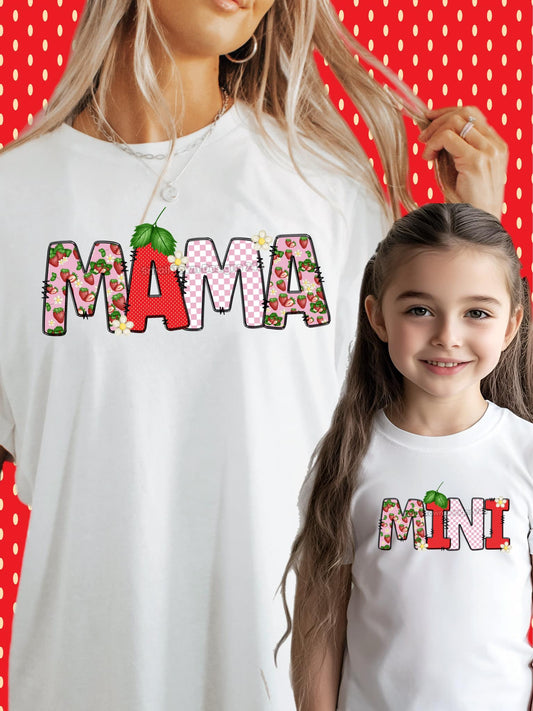 Mama/Mini Strawberry Doodle DTF Transfer
