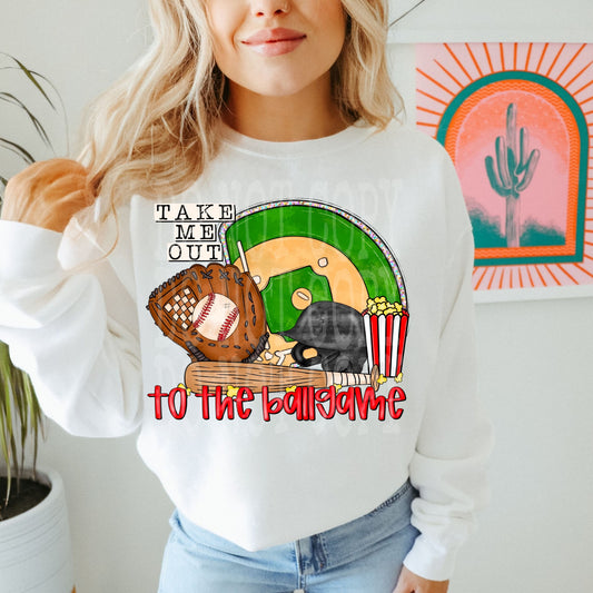 Take Me Out To The Ball Game Baseball DTF Transfer