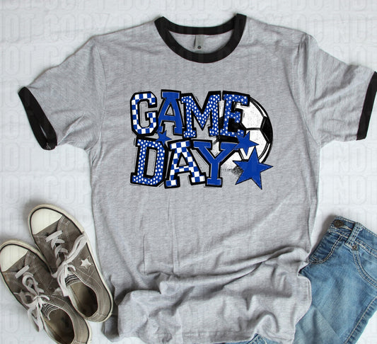 Game Day Blue Soccer DTF Transfer