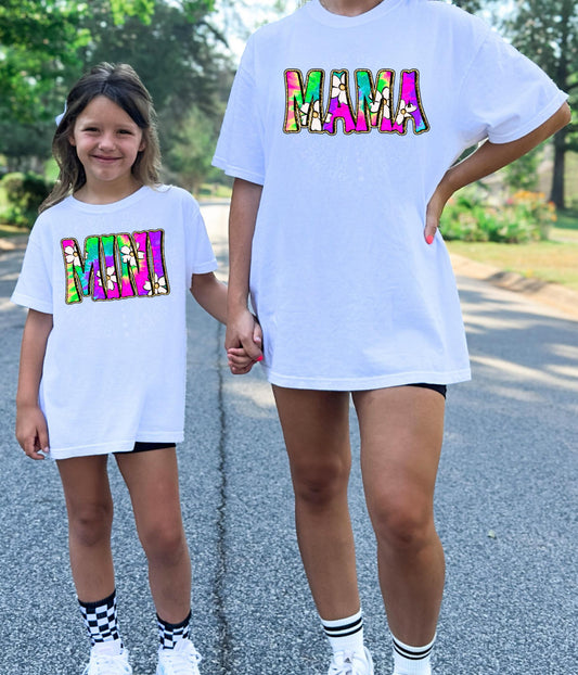 Mama/Mini Tie Dye DTF Transfer