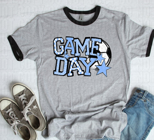Game Day Columbia Blue Soccer DTF Transfer