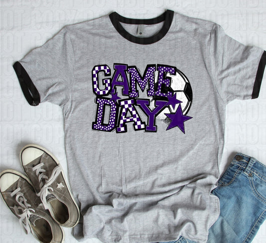 Game Day Purple Soccer DTF Transfer