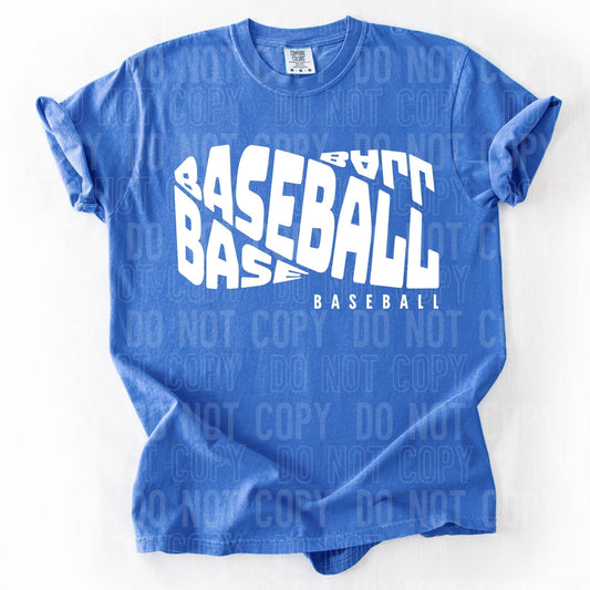 Baseball Loopy White DTF Transfer