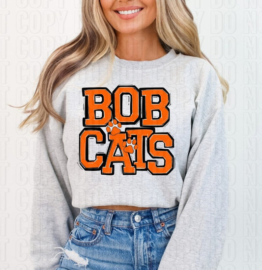 Bobcats Orange Varsity DTF Transfer