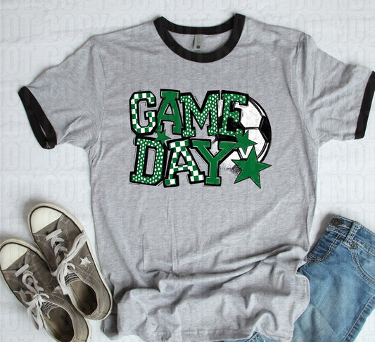 Game Day Green Soccer DTF Transfer