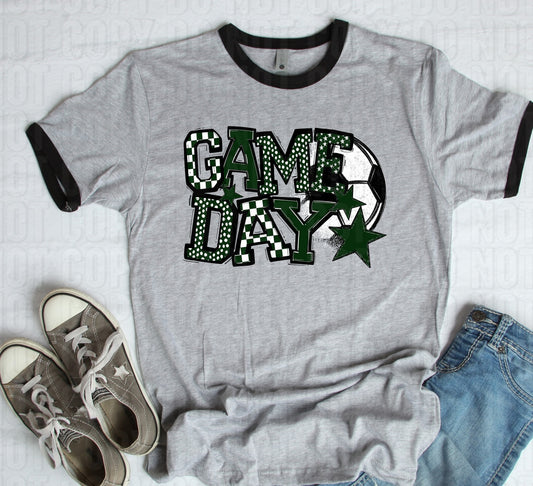 Game Day Forest Green Soccer DTF Transfer