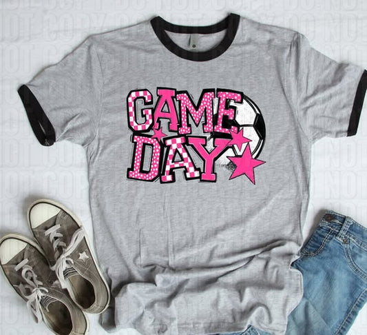 Game Day Pink Soccer DTF Transfer