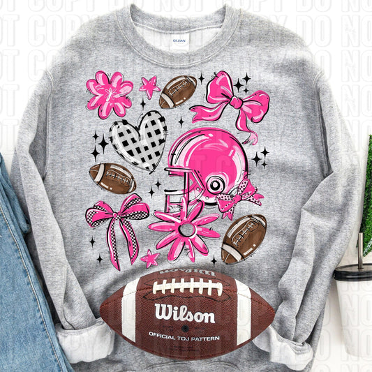Football Collage Pink DTF Transfer
