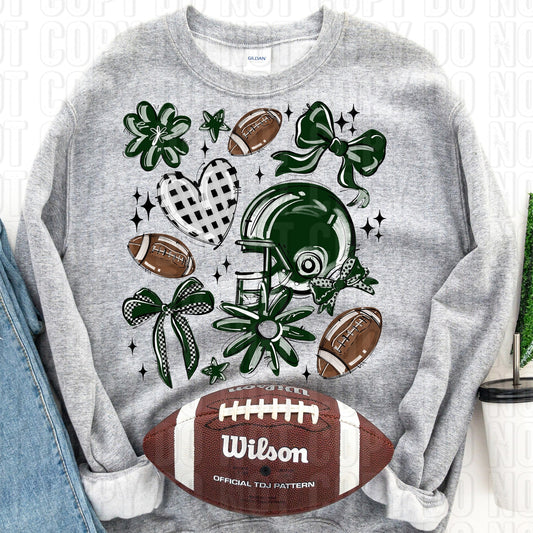 Football Collage Forest Green DTF Transfer